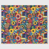 幾何学的鮮やかパッチワークのアフリカ系アメリカ人ギフト ラッピングペーパー (フラット)