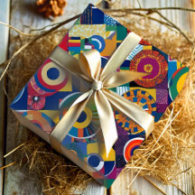 幾何学的鮮やかパッチワークのアフリカ系アメリカ人ギフト