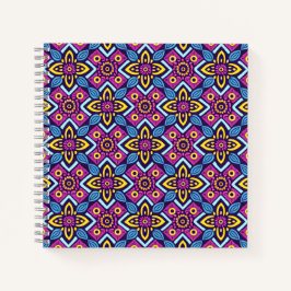 幾何学的鮮やか装飾模様 ノートブック