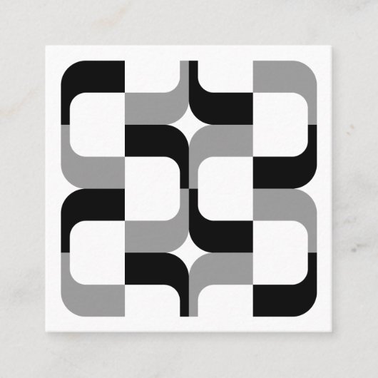 幾何学的020614 – 黒と灰色 スクエア名刺 (正面)
