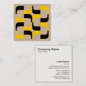 幾何学的020614 – 黒と琥珀 スクエア名刺 (正面/裏面)