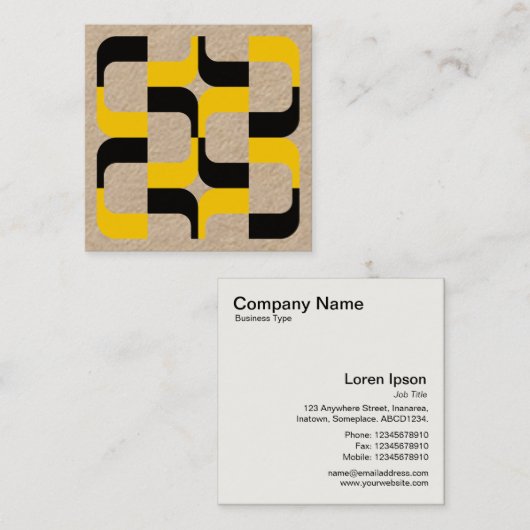 幾何学的020614 – 黒と琥珀 スクエア名刺 (正面/裏面)