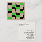 幾何学的020614 – 黒と緑 スクエア名刺 (正面/裏面)