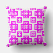 幾何学的030614 – 白色のマゼンタ クッション (裏面)