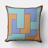 幾何学的1960s穏やかなペリウィンクルターコイズラクダ クッション (正面)