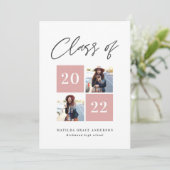 幾何学的2フォトタイポグラフィピンクガーリー目盛 案内状 (スタンド正面)