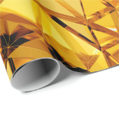 幾何学的3次元の金色の背景 ラッピングペーパー (ロールコーナー)