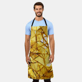 幾何学的3次元金ゴールド金属 エプロン (着用した状態)