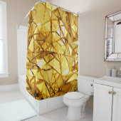 幾何学的3次元金ゴールド金属 シャワーカーテン (インサイチュ)