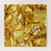 幾何学的3次元金ゴールド金属 ジグソーパズル (横)