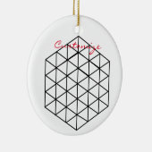 幾何学的3-D立方体サンダー_コーブ セラミックオーナメント (右)