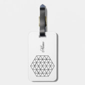 幾何学的3-D立方体サンダー_コーブ ラゲッジタグ (裏面縦)