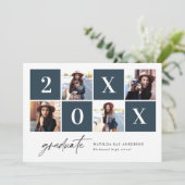 幾何学的4フォトタイポグラフィ卒業パーティー 案内状 (スタンド正面)