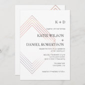 幾何学的5 x 7結婚式招待状 招待状 (正面/裏面)