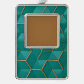 幾何学的 シルバープレートフレームオーナメント (正面)