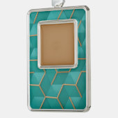 幾何学的 シルバープレートフレームオーナメント (左)