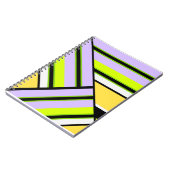 幾何学的、ストライプ ノートブック (左側)