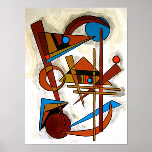 幾何学的 – バウハモダンウス幾何学芸術 ポスター (正面)