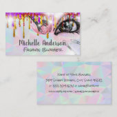 幾何学的 |メイクアップブラシグリッタードリップ |スパークル 名刺 (正面/裏面)