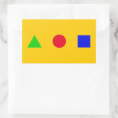 幾何学的 – 三角形、円、および正方形 長方形シール (バッグ)