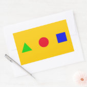 幾何学的 – 三角形、円、および正方形 長方形シール (封筒)