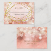 幾何学的《写真》ぼけ味結婚ピンクの表座席表 プレイスカード (正面/裏面)