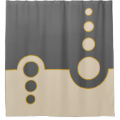幾何学的、抽象芸術パターモダンン、円 シャワーカーテン (正面)