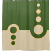 幾何学的、抽象芸術パターモダンン、円 シャワーカーテン (正面)
