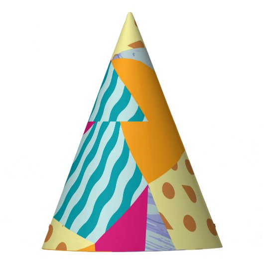 幾何学的、抽象芸術要素：シームレスな装飾 パーティーハット (正面)
