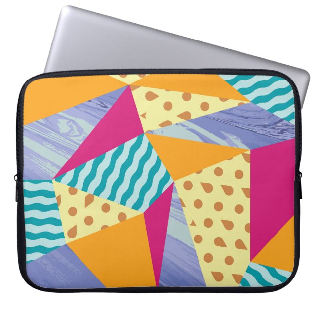 幾何学的、抽象芸術要素：シームレスな装飾 ラップトップスリーブ (正面)