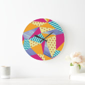 幾何学的、抽象芸術要素：シームレスな装飾 ラージ壁時計 (ホーム)