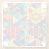 幾何学的、抽象芸術要素、ヴィンテージパターン。 ガラスコースター (裏面)