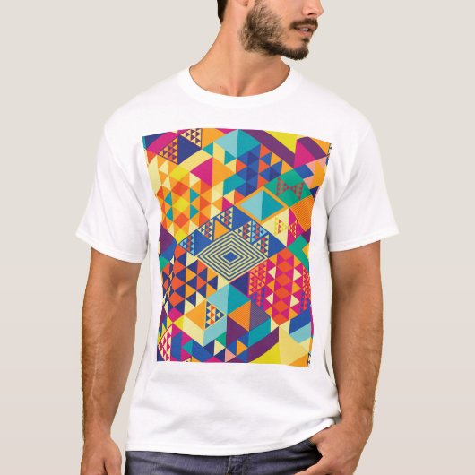 幾何学的、抽象芸術要素、ヴィンテージパターン。 Tシャツ (正面)