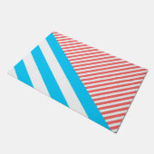 幾何学的，抽象芸術，テクスチャ，パターン，赤，青 ドアマット (アングル)