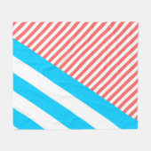 幾何学的,抽象芸術,テクスチャ,パターン,赤,青 フリースブランケット (正面(横))