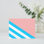 幾何学的，抽象芸術，テクスチャ，パターン，赤，青 ポストカード (スタンド正面)