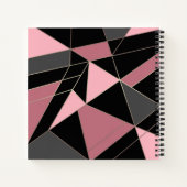 幾何学的、灰色、ピンク ノートブック (裏面)