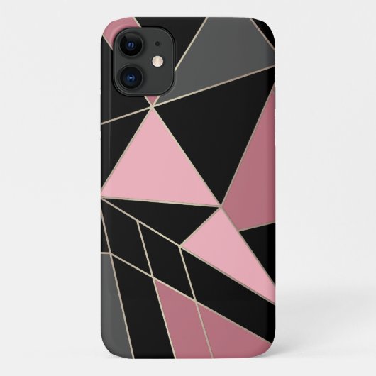 幾何学的、灰色、ピンク Case-Mate iPhoneケース (裏面)