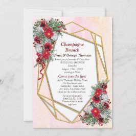 幾何学的 – 金ゴールドグリッターウェディングシャワー招待状 招待状