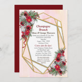 幾何学的 – 金ゴールドグリッターウェディングシャワー招待状 招待状 (正面/裏面)