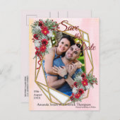 幾何学的 – 金ゴールドグリッターブルガンディブケッツ 案内ポストカード (正面/裏面)