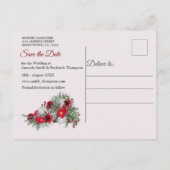 幾何学的 – 金ゴールドグリッターブルガンディブケッツ 案内ポストカード (裏面)