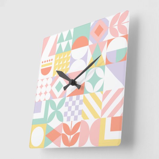 幾何学的#32 スクエア壁時計 (傾斜)