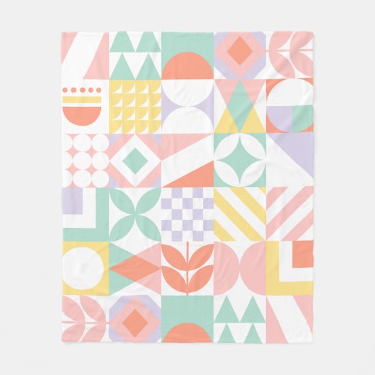 幾何学的#32 フリースブランケット (正面)