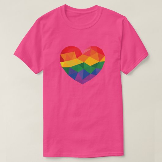 幾何学的LGBTプライドハート Tシャツ (デザイン正面)