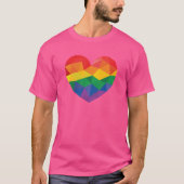 幾何学的LGBTプライドハート Tシャツ (正面)