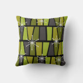 幾何学的MCM抽象芸術オリーブグリーン クッション (裏面)