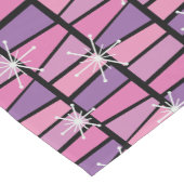 幾何学的MCM抽象芸術ピンク紫 ショートテーブルランナー (コーナー)