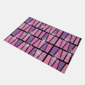 幾何学的MCM抽象芸術ピンク紫 ドアマット (アングル)