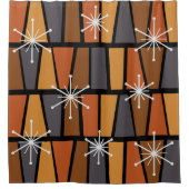 幾何学的MCM抽象芸術焼けオレンジ シャワーカーテン (正面)